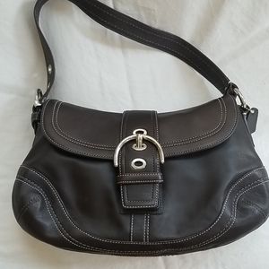 Brown leather coach purse